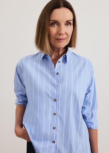 Phase Eight Stripe Shirts Blue USA | 7629530-ZY